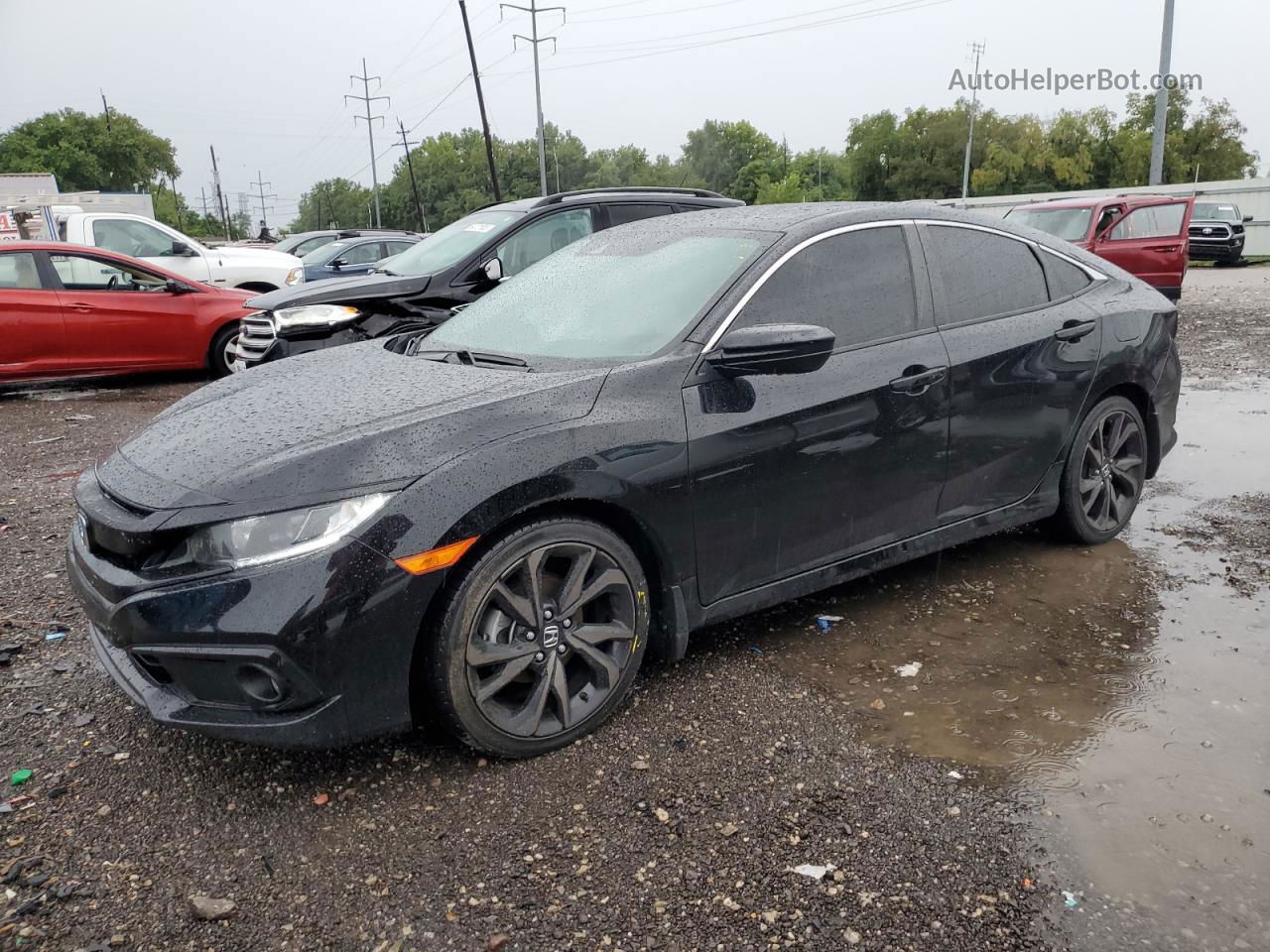 2020 Honda Civic Sport Black vin: 2HGFC2E89LH506715