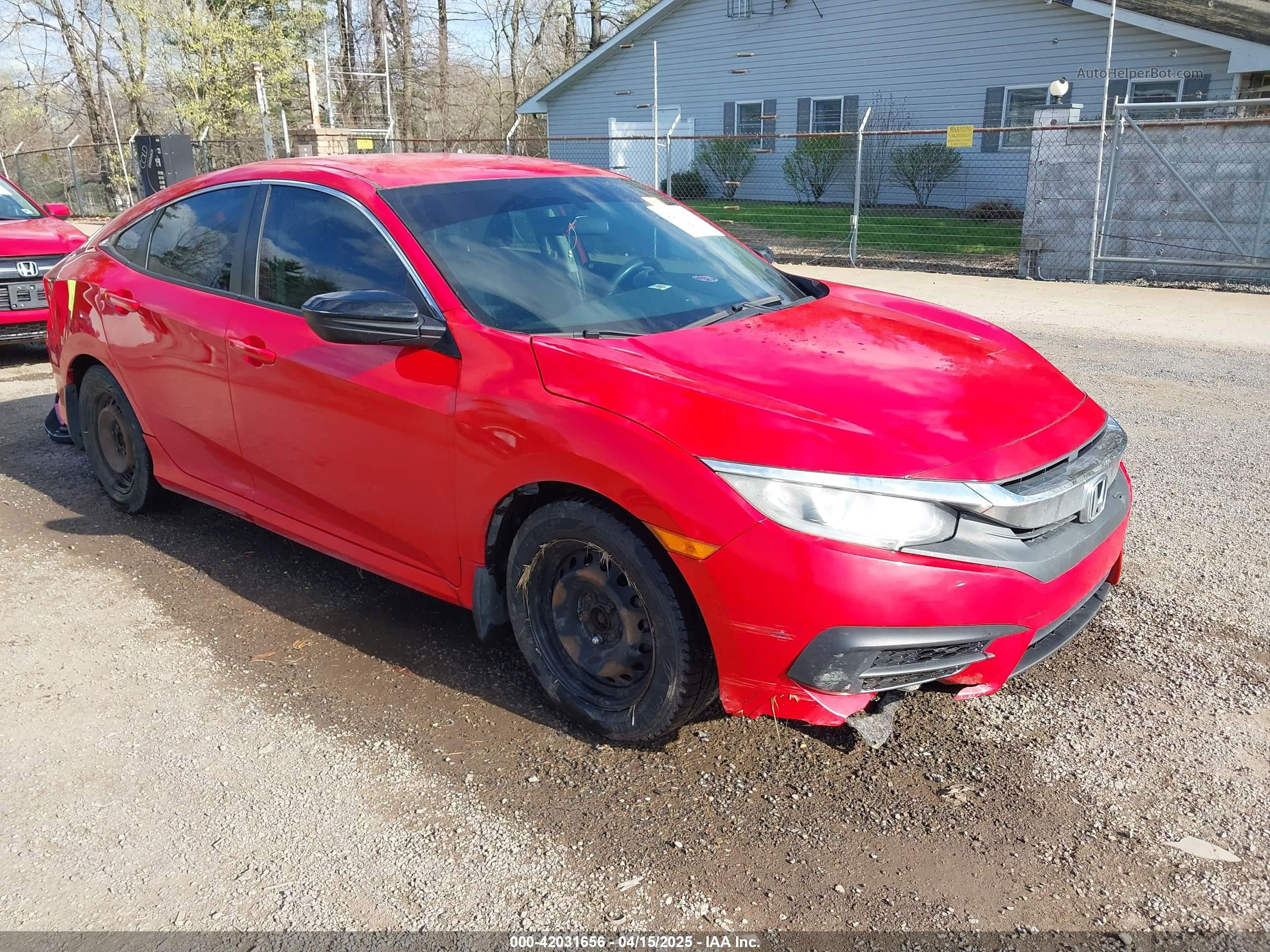 2016 Honda Civic Lx Red vin: 2HGFC2F54GH542239