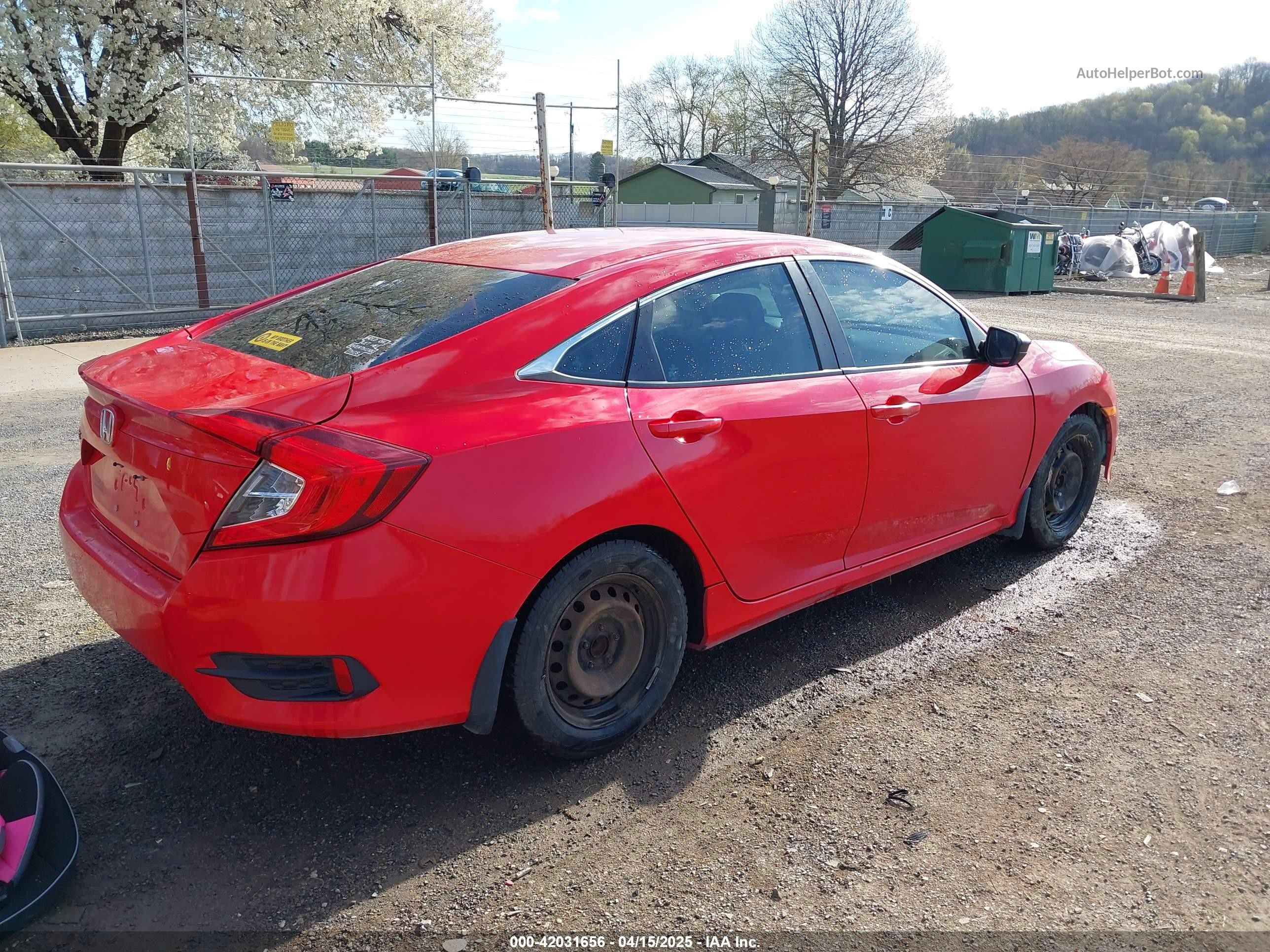2016 Honda Civic Lx Red vin: 2HGFC2F54GH542239
