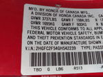 2016 Honda Civic Lx Red vin: 2HGFC2F54GH542239