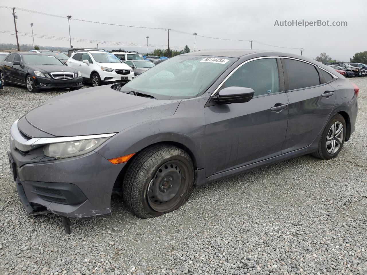 2017 Honda Civic Lx Gray vin: 2HGFC2F54HH533056