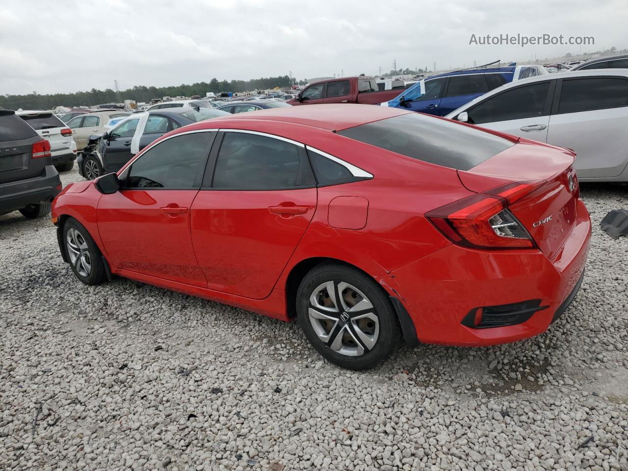 2017 Honda Civic Lx Red vin: 2HGFC2F54HH557275