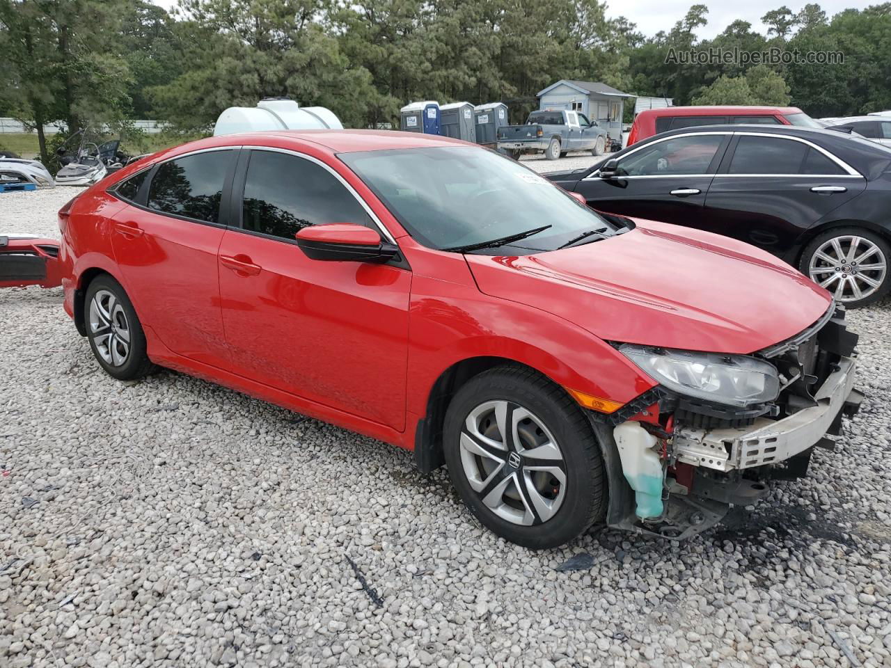 2017 Honda Civic Lx Red vin: 2HGFC2F54HH557275