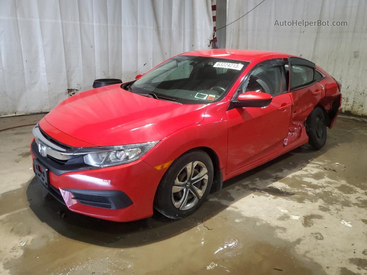 2017 Honda Civic Lx Red vin: 2HGFC2F55HH538184