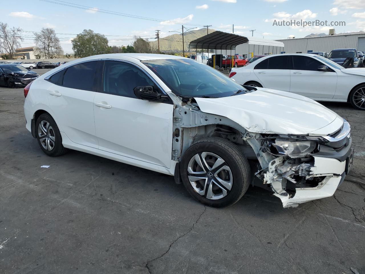 2017 Honda Civic Lx White vin: 2HGFC2F56HH517201