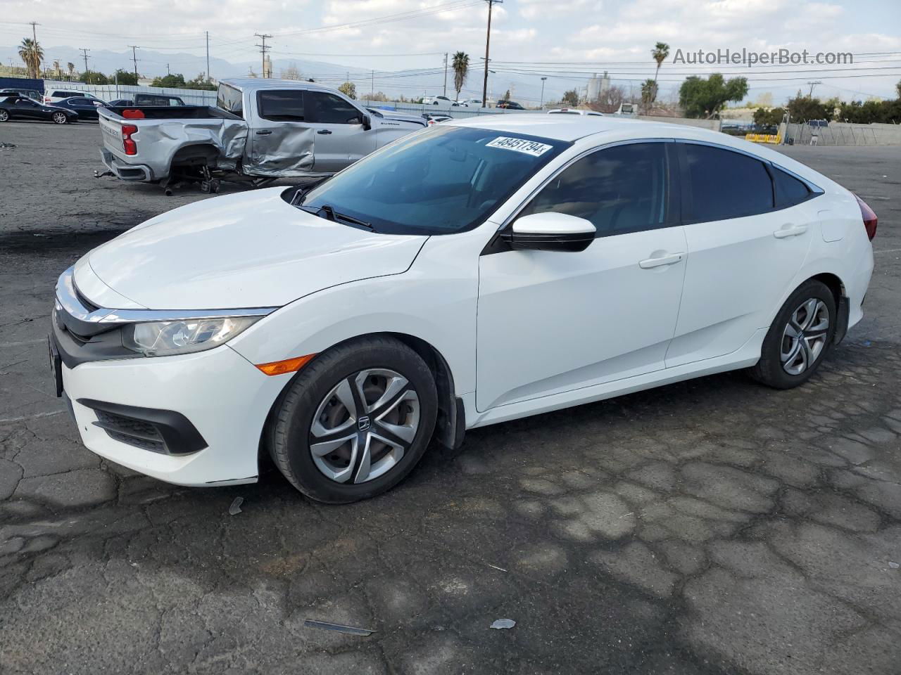 2017 Honda Civic Lx White vin: 2HGFC2F56HH517201