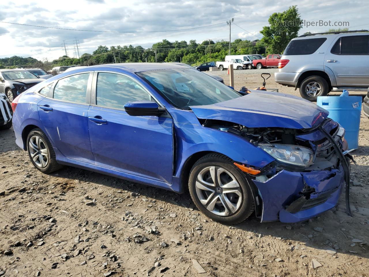 2017 Honda Civic Lx Blue vin: 2HGFC2F57HH519605