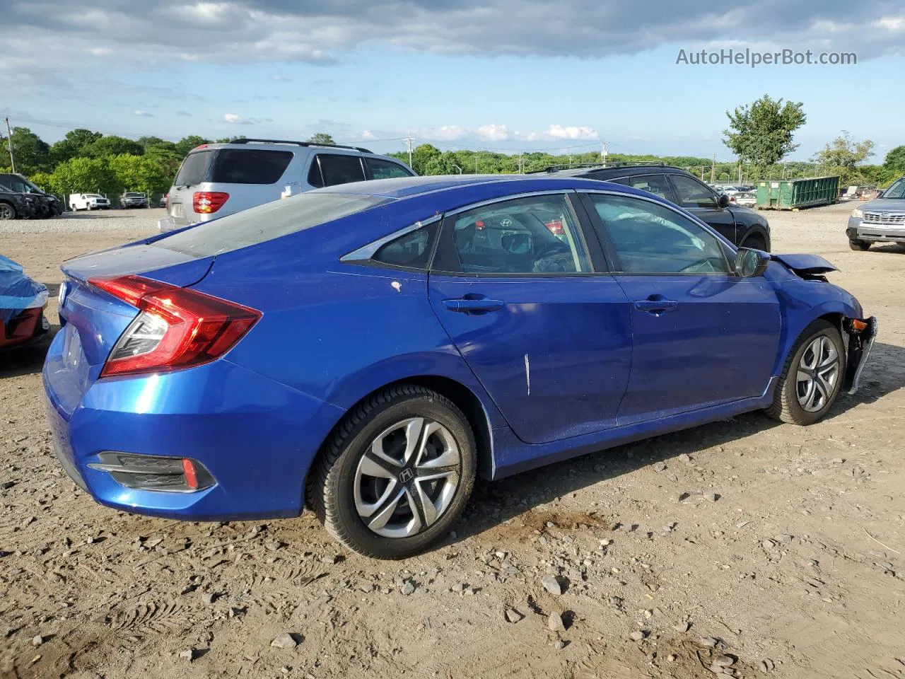 2017 Honda Civic Lx Blue vin: 2HGFC2F57HH519605