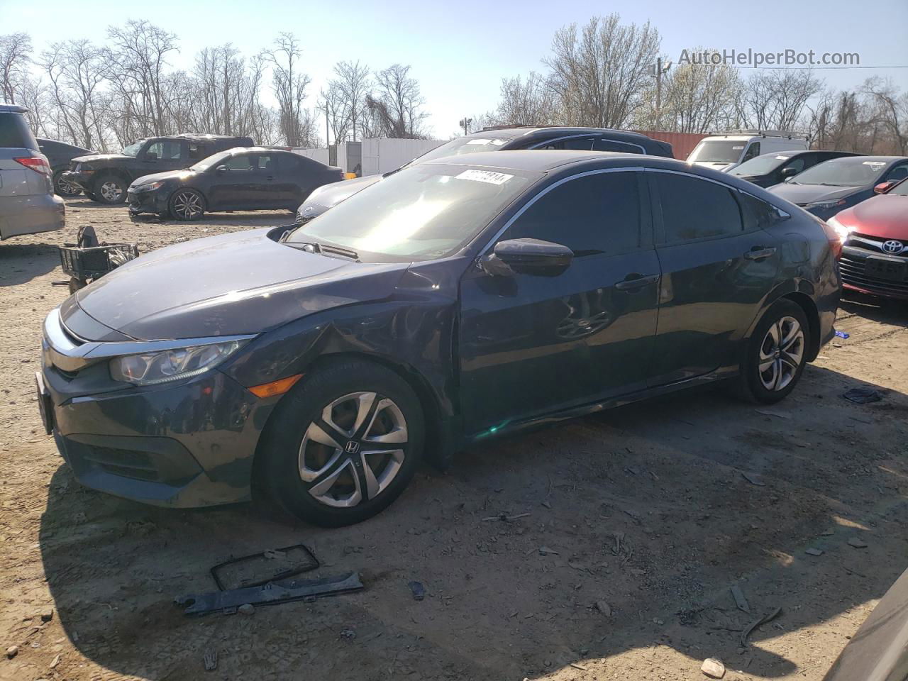 2017 Honda Civic Lx Blue vin: 2HGFC2F57HH539918