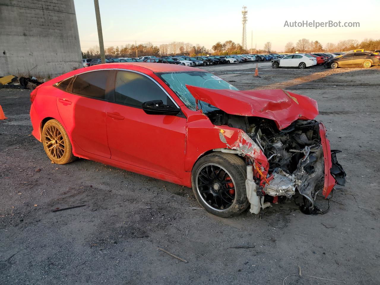 2017 Honda Civic Lx Red vin: 2HGFC2F5XHH520327