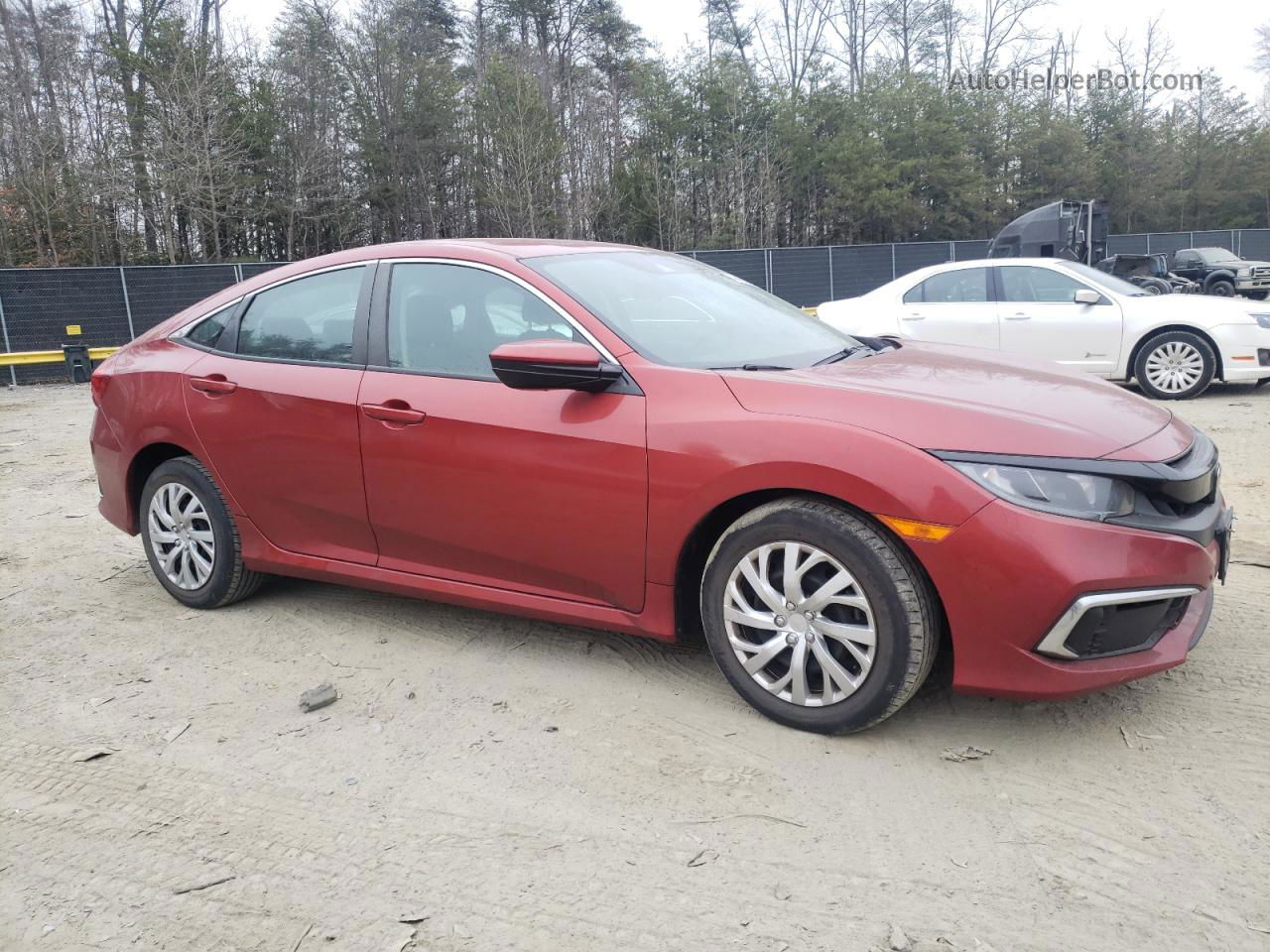 2019 Honda Civic Lx Burgundy vin: 2HGFC2F60KH527383