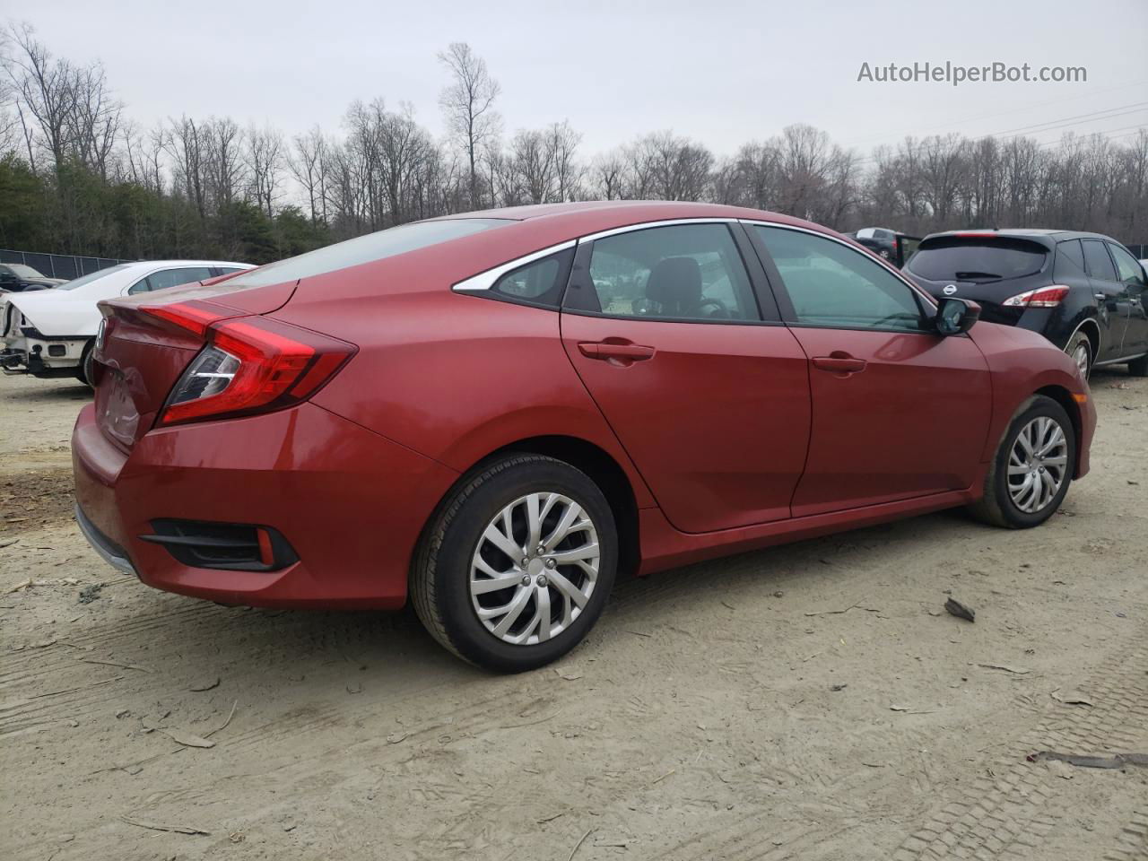 2019 Honda Civic Lx Burgundy vin: 2HGFC2F60KH527383