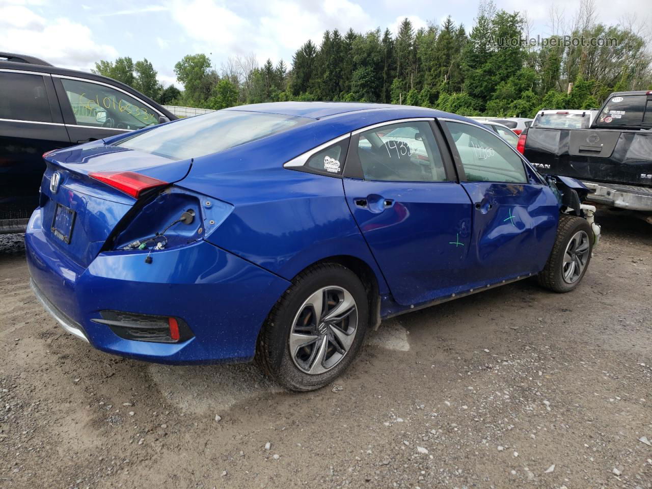 2019 Honda Civic Lx Blue vin: 2HGFC2F60KH542384