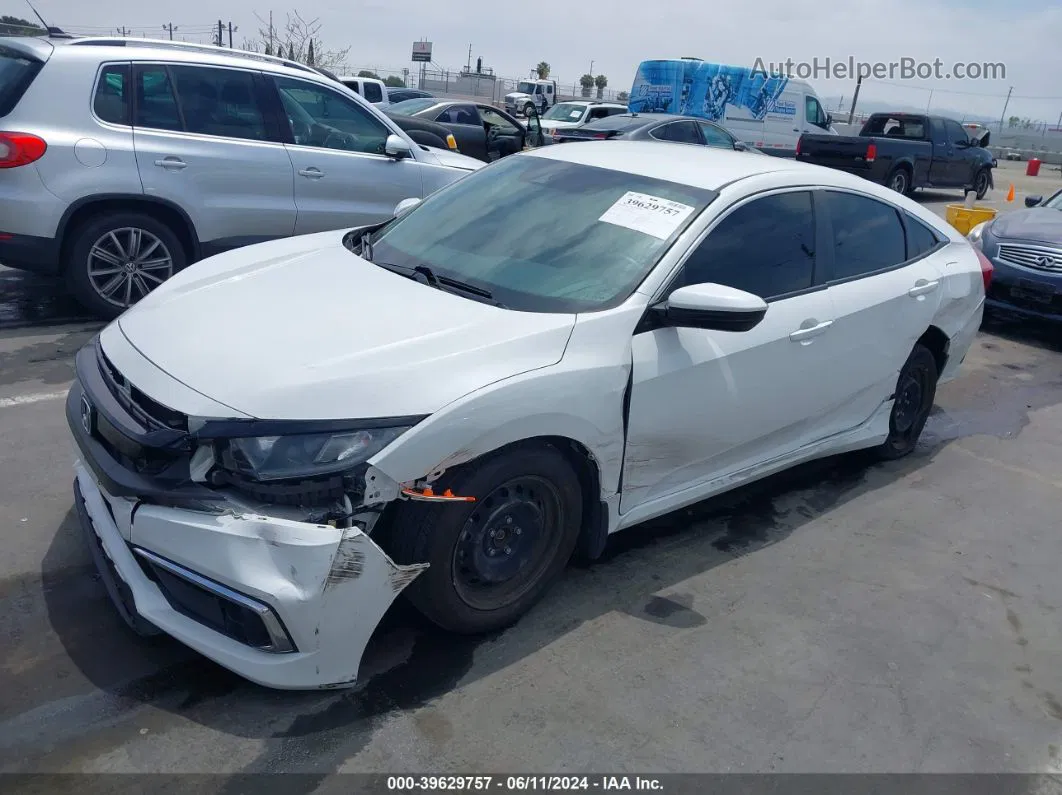 2019 Honda Civic Lx White vin: 2HGFC2F61KH568606