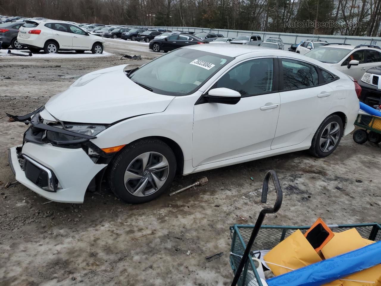 2019 Honda Civic Lx White vin: 2HGFC2F62KH537543