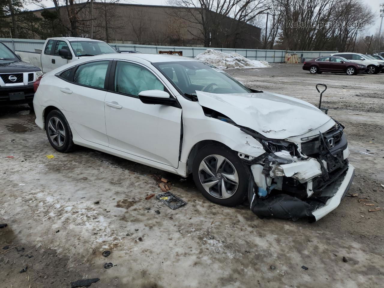 2019 Honda Civic Lx White vin: 2HGFC2F62KH537543