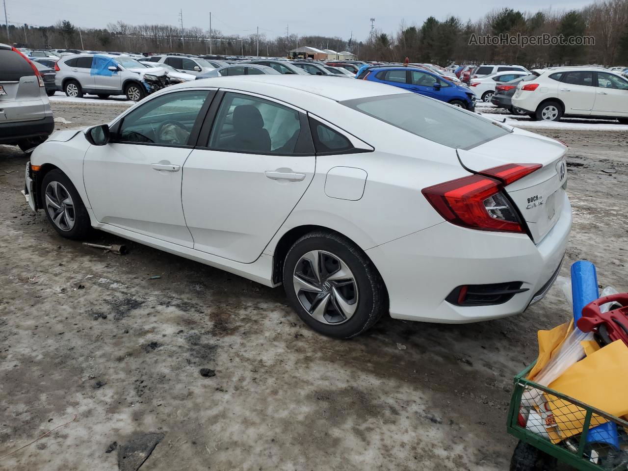 2019 Honda Civic Lx White vin: 2HGFC2F62KH537543