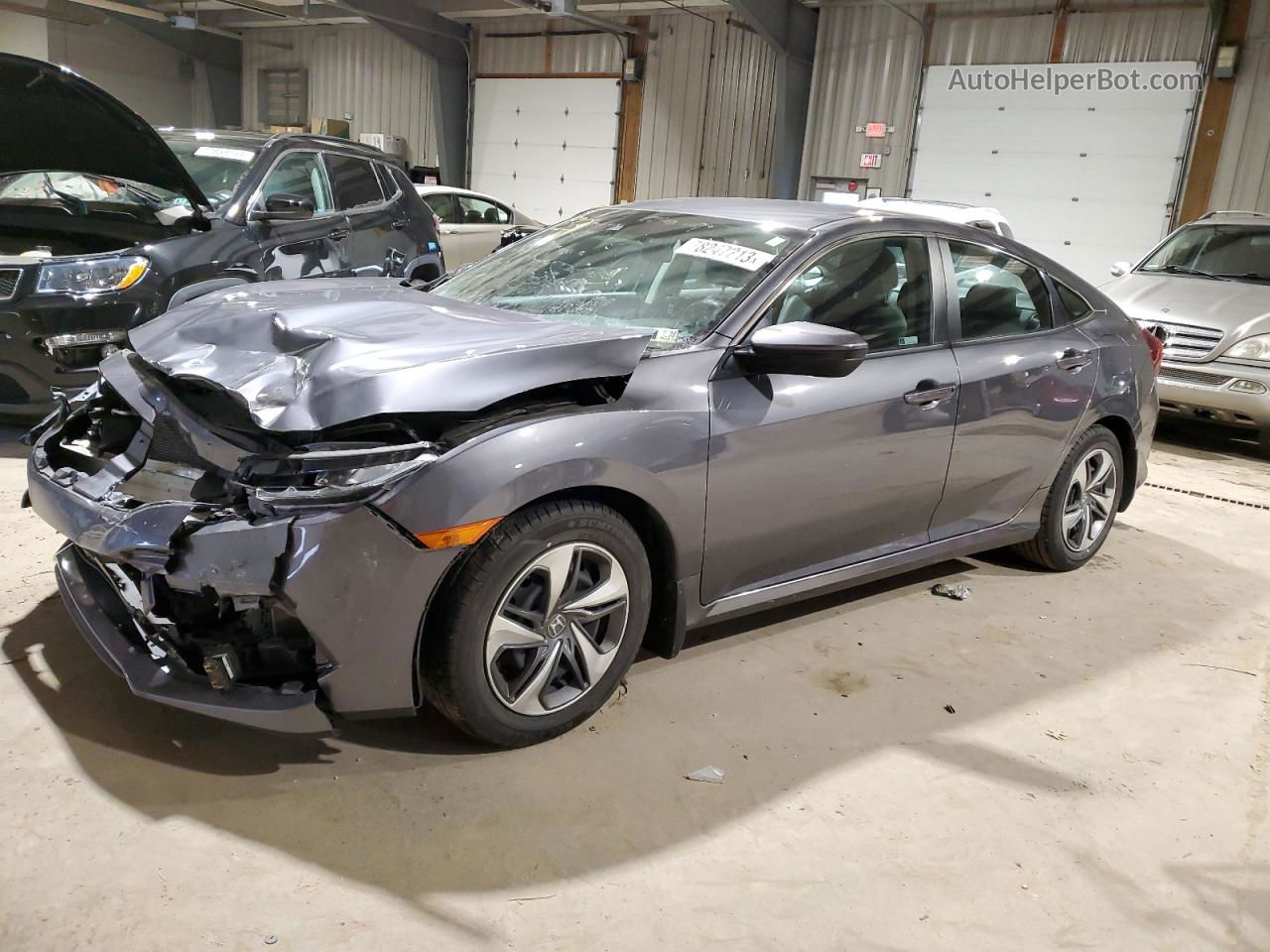 2019 Honda Civic Lx Gray vin: 2HGFC2F62KH541933