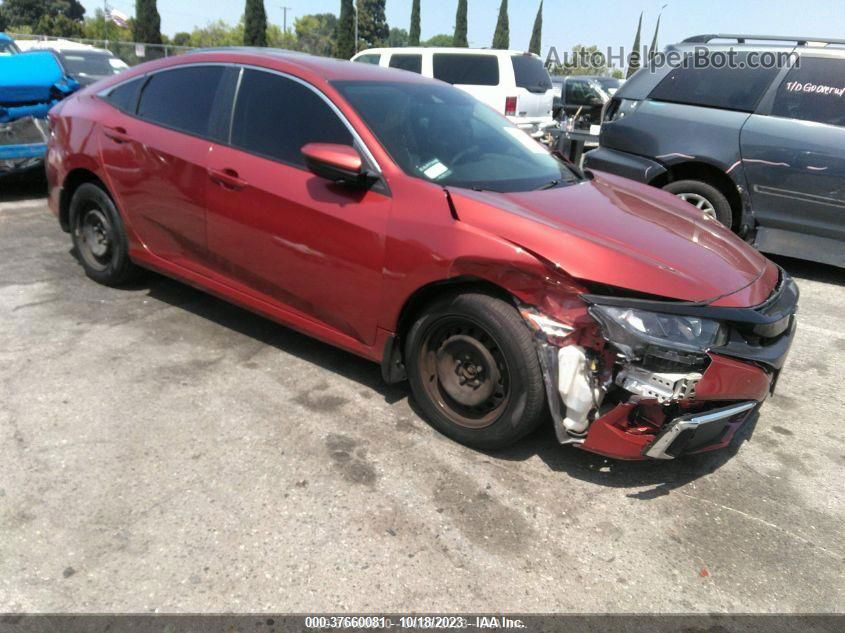 2019 Honda Civic Lx Red vin: 2HGFC2F63KH546820