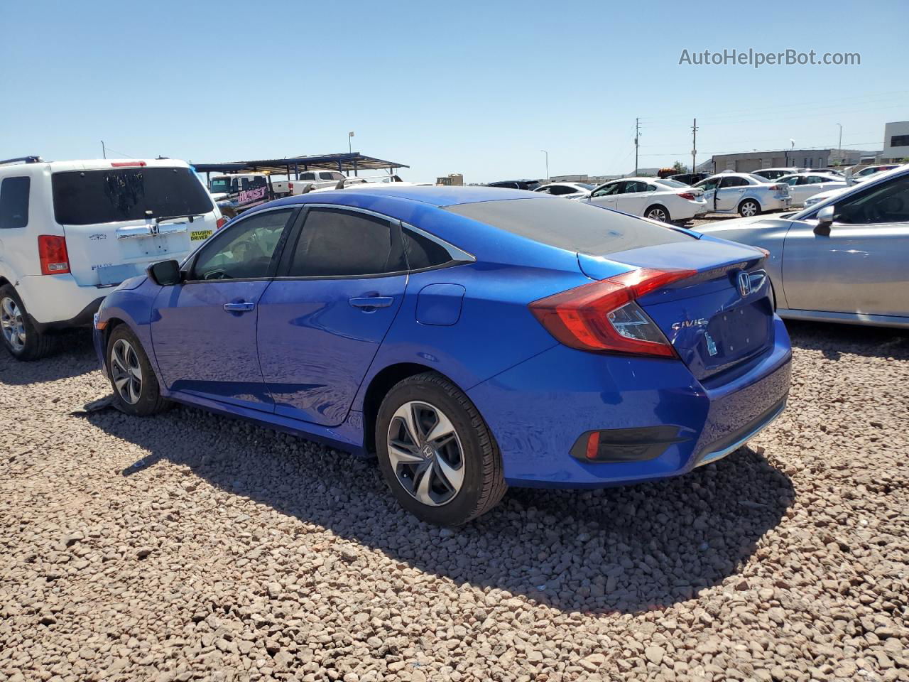 2019 Honda Civic Lx Синий vin: 2HGFC2F63KH562614