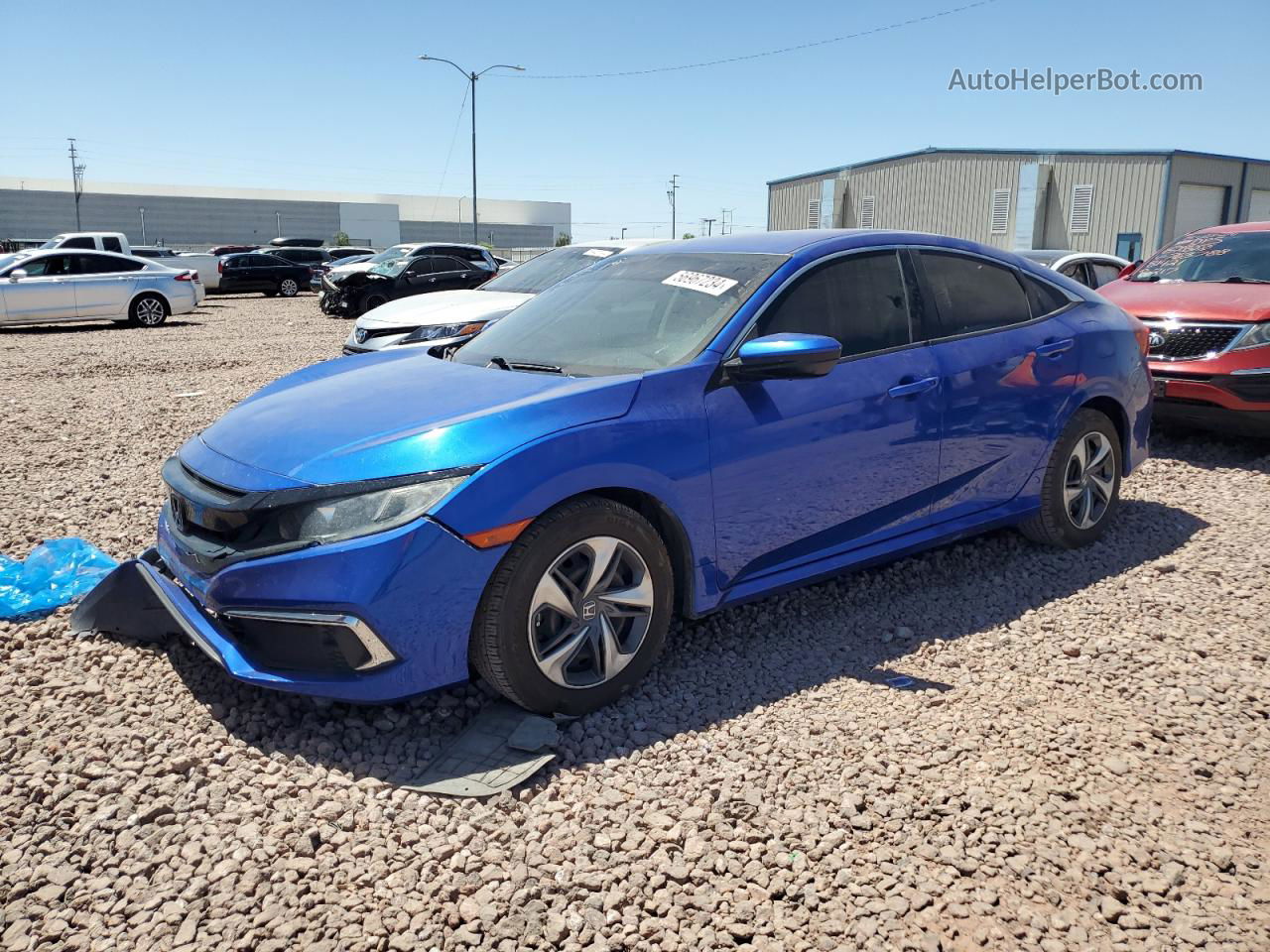 2019 Honda Civic Lx Blue vin: 2HGFC2F63KH562614