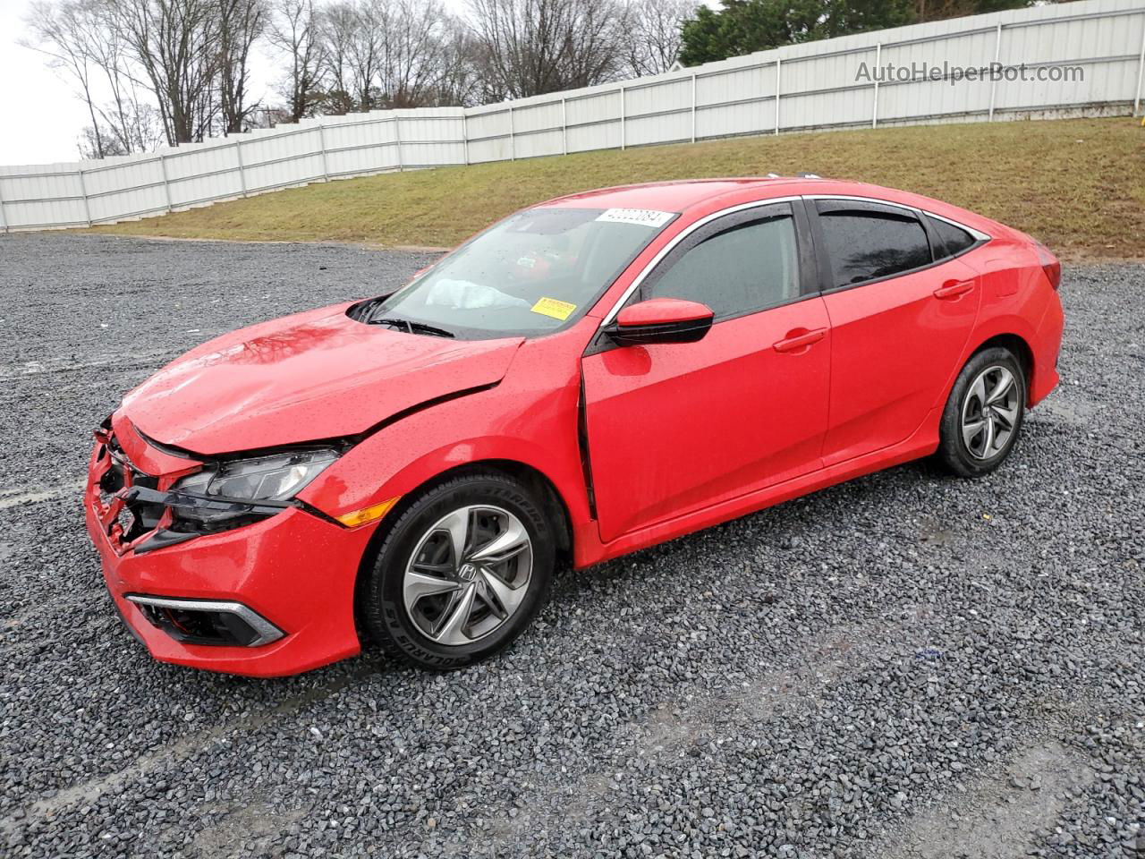 2019 Honda Civic Lx Red vin: 2HGFC2F63KH578179