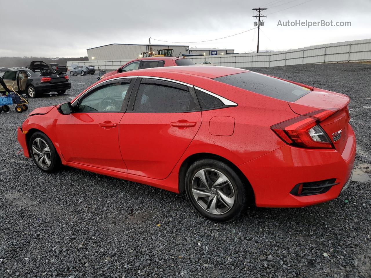 2019 Honda Civic Lx Red vin: 2HGFC2F63KH578179