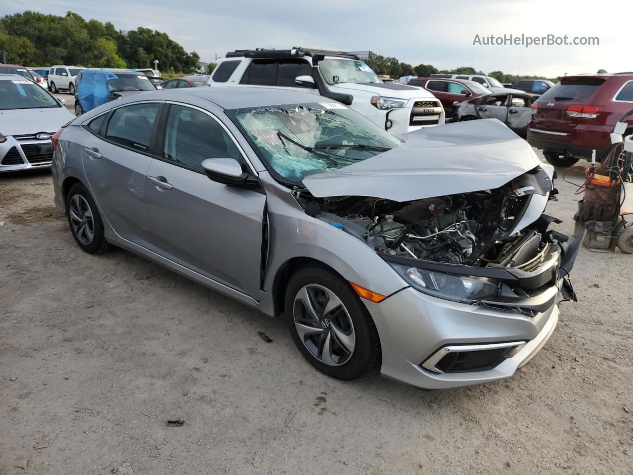 2019 Honda Civic Lx Серебряный vin: 2HGFC2F63KH588095