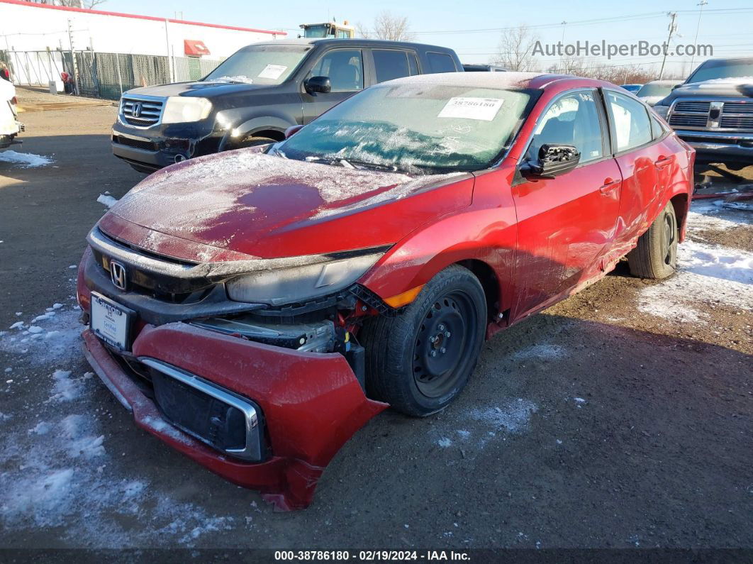 2019 Honda Civic Lx Red vin: 2HGFC2F64KH512143