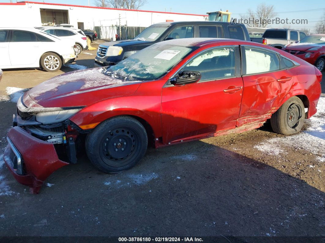 2019 Honda Civic Lx Red vin: 2HGFC2F64KH512143