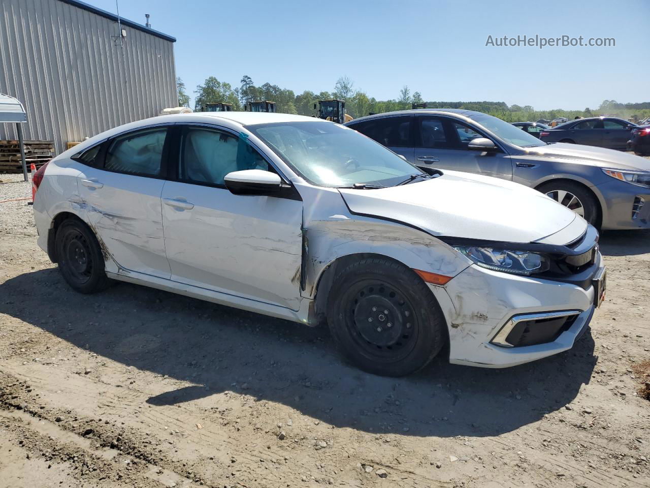 2019 Honda Civic Lx White vin: 2HGFC2F64KH552710