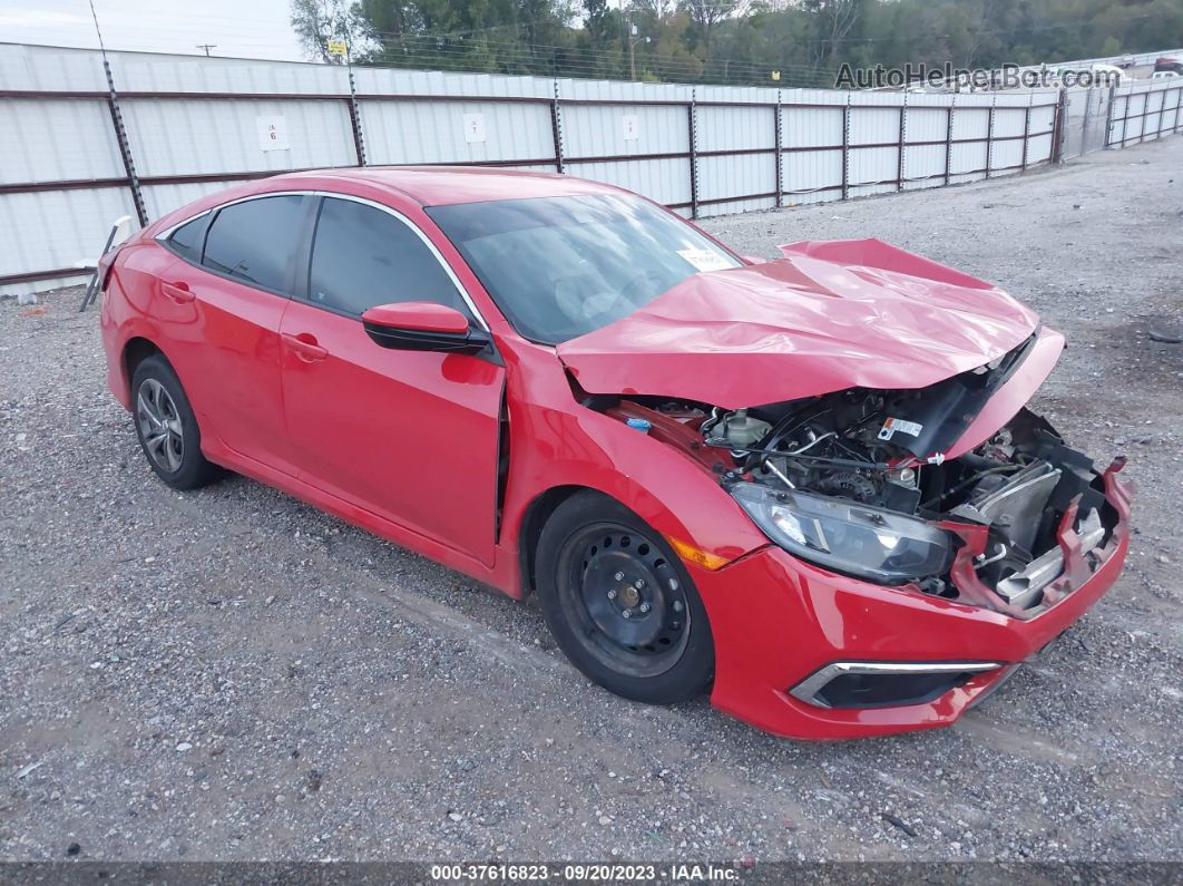 2019 Honda Civic Lx Red vin: 2HGFC2F64KH577588