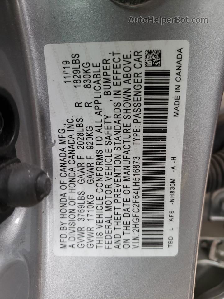 2020 Honda Civic Lx Silver vin: 2HGFC2F64LH516873