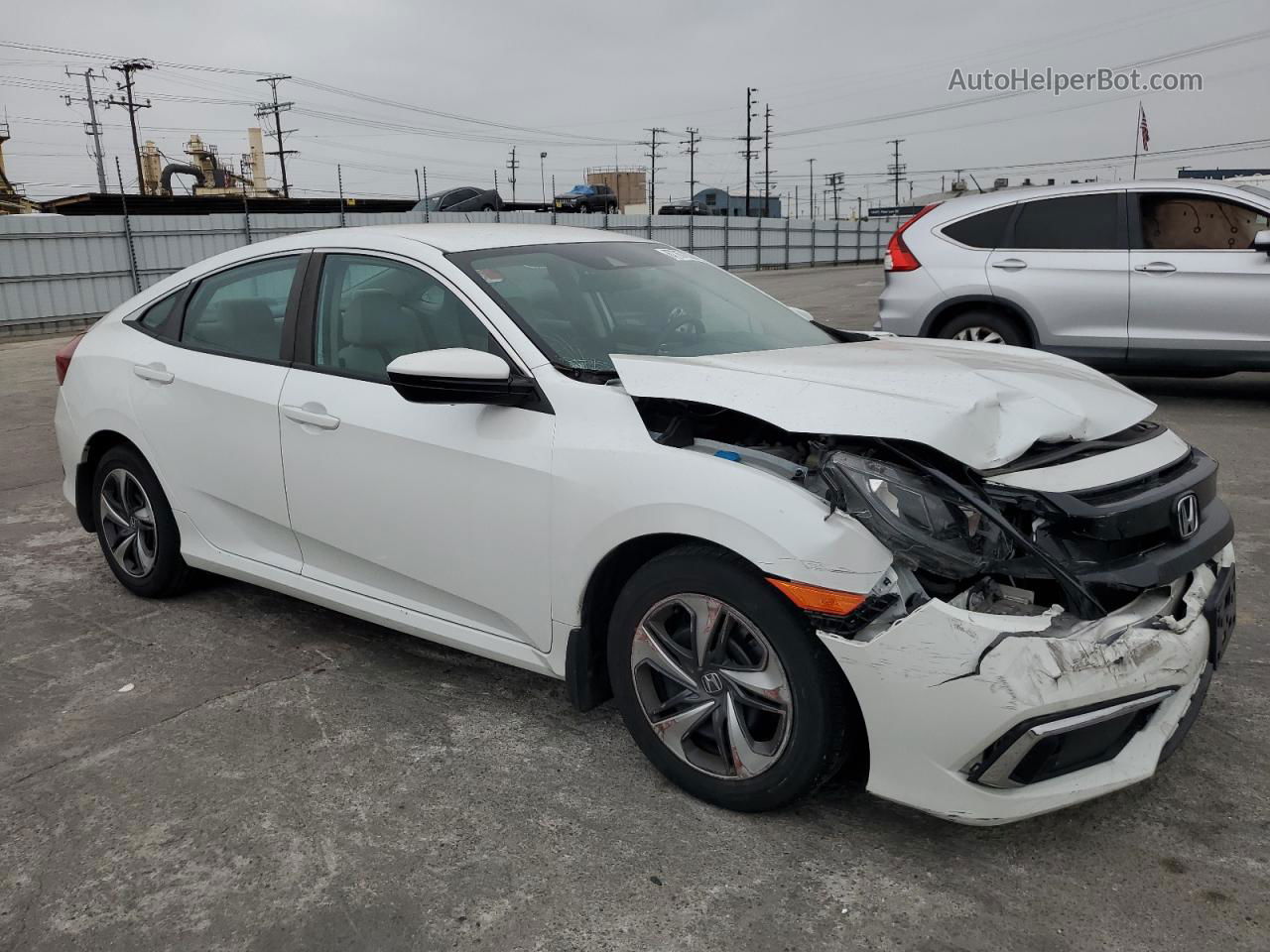 2020 Honda Civic Lx White vin: 2HGFC2F64LH555463