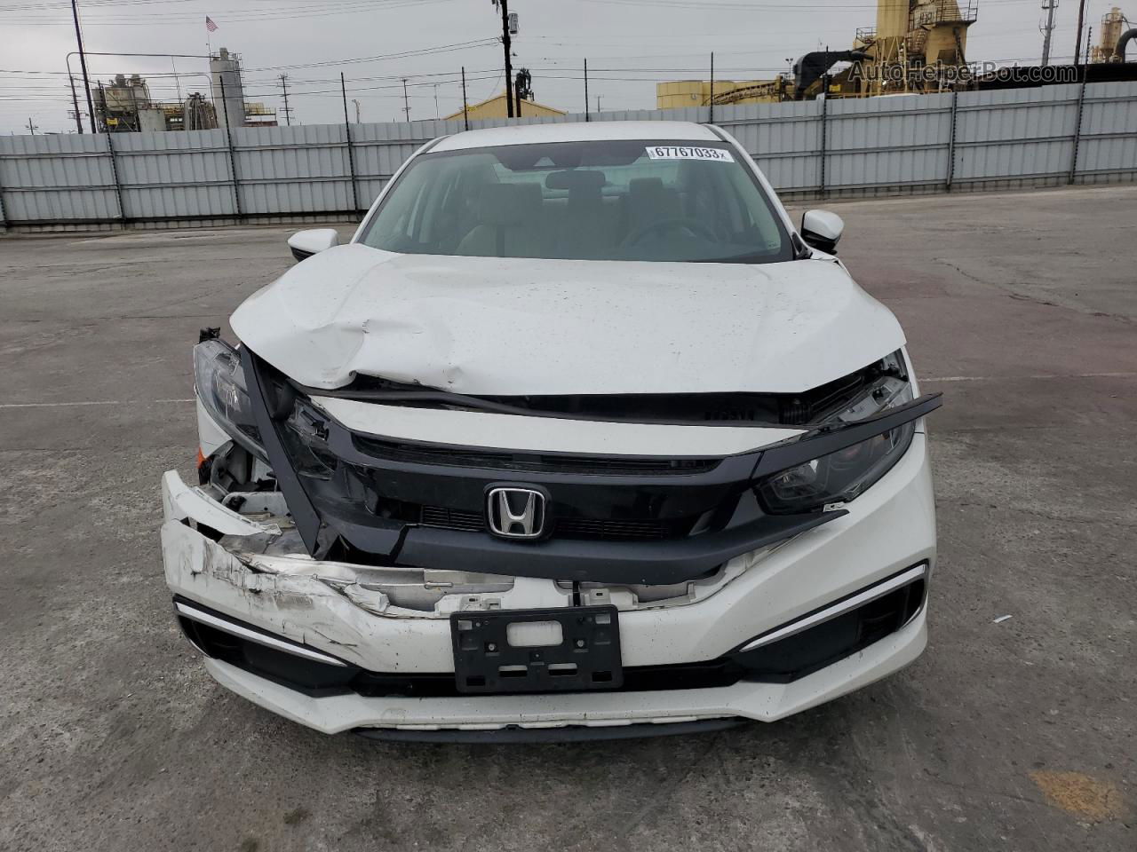 2020 Honda Civic Lx White vin: 2HGFC2F64LH555463