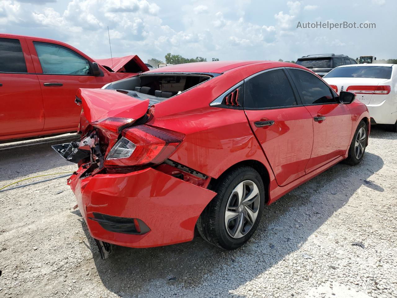 2019 Honda Civic Lx Red vin: 2HGFC2F65KH542798