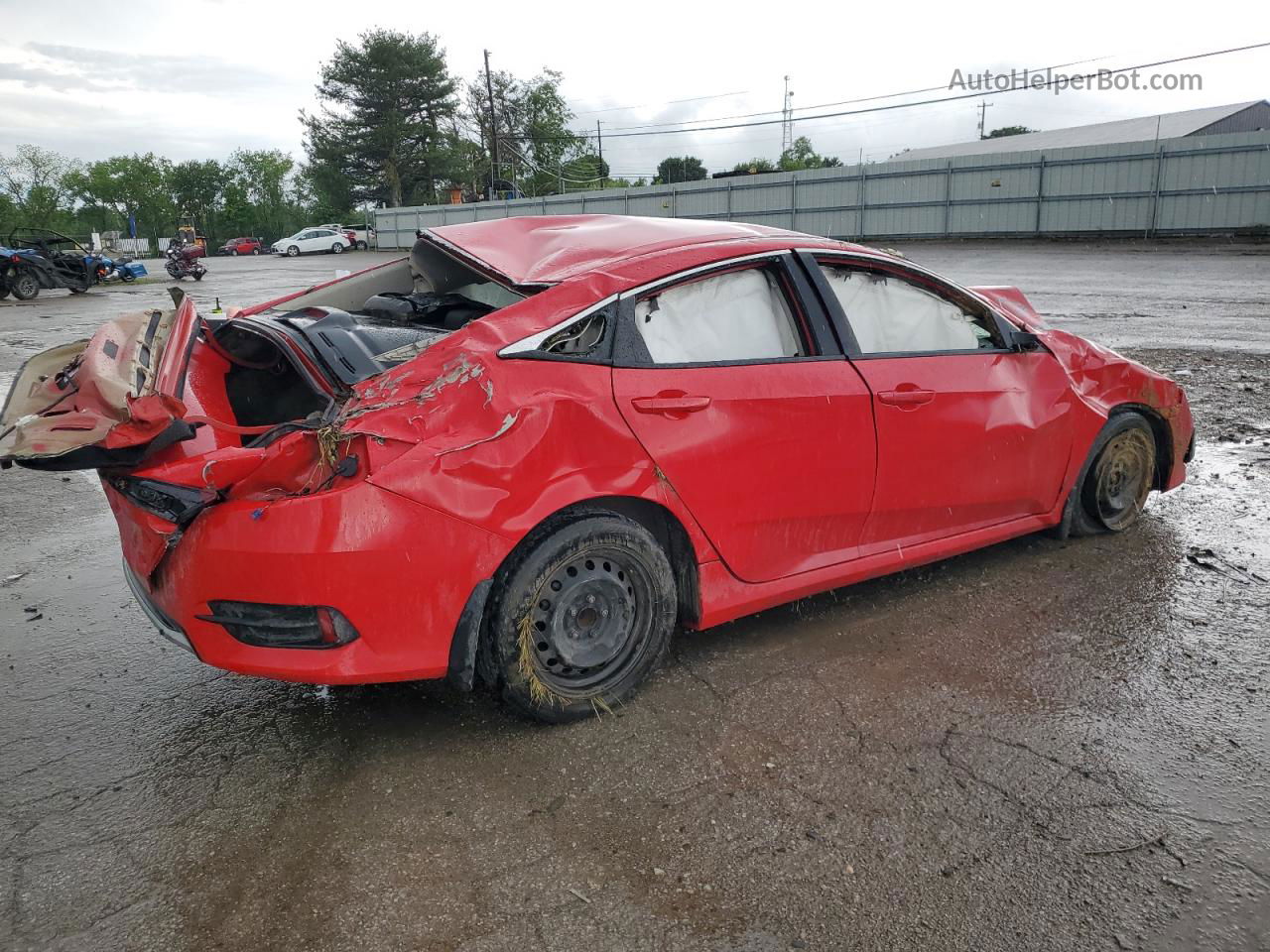 2019 Honda Civic Lx Red vin: 2HGFC2F65KH601655