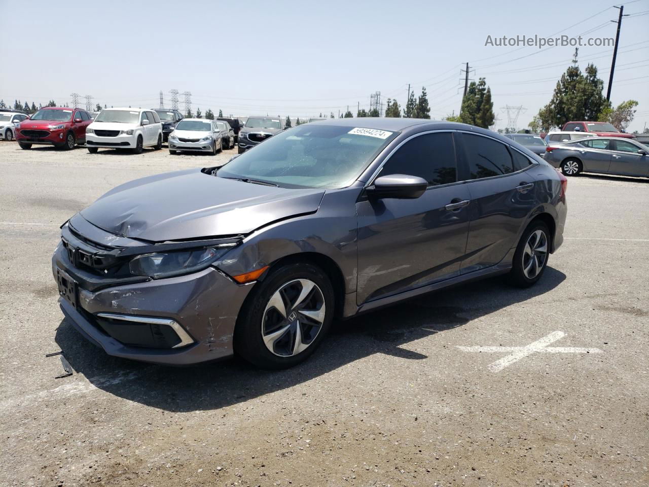 2020 Honda Civic Lx Gray vin: 2HGFC2F65LH507177