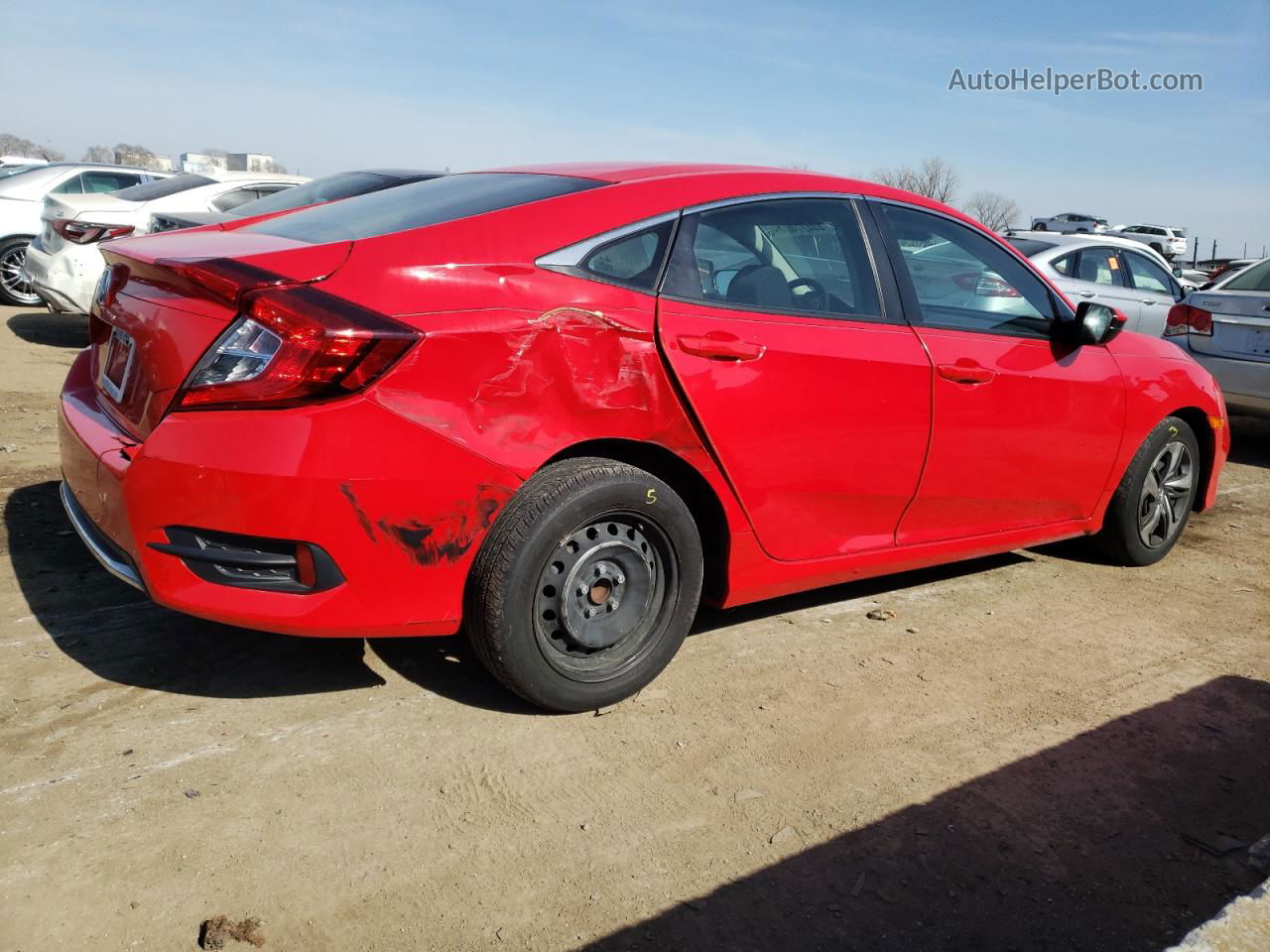 2020 Honda Civic Lx Red vin: 2HGFC2F65LH515599