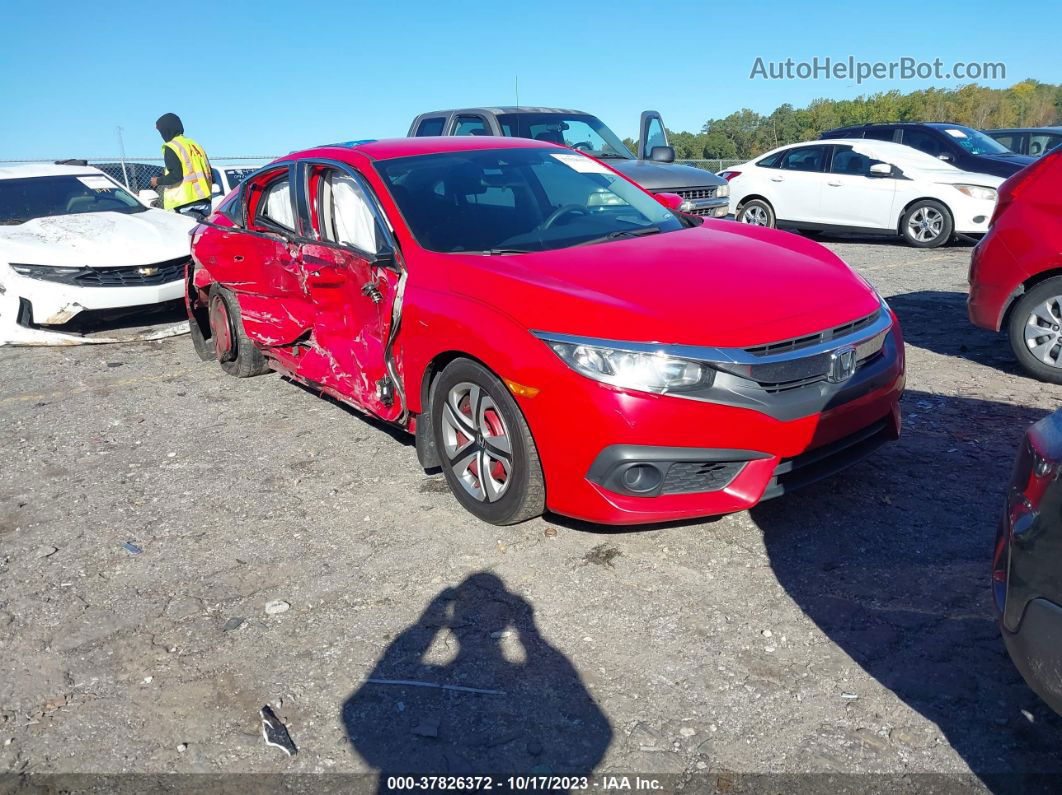 2017 Honda Civic Lx Red vin: 2HGFC2F66HH507518