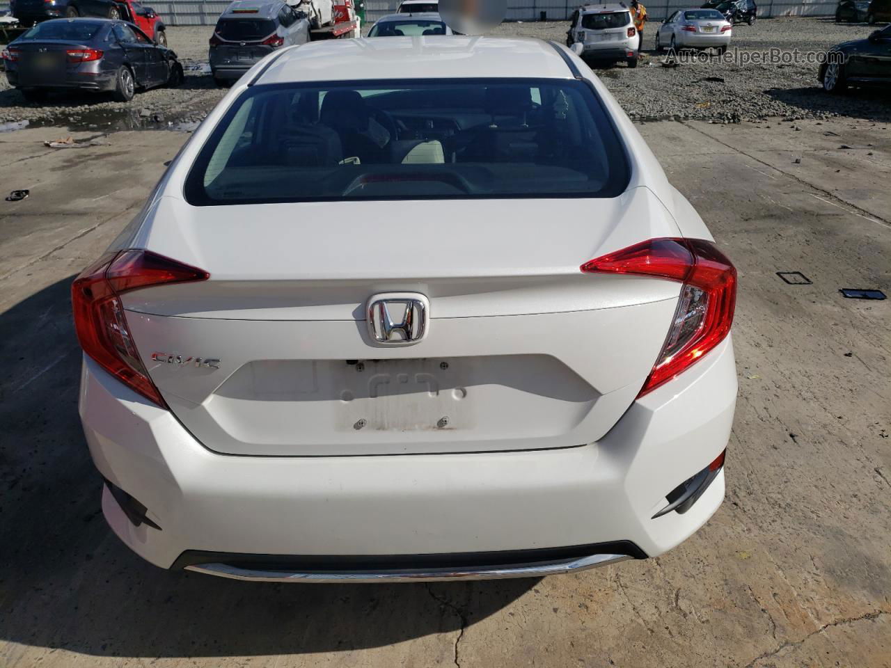 2019 Honda Civic Lx White vin: 2HGFC2F66KH508403