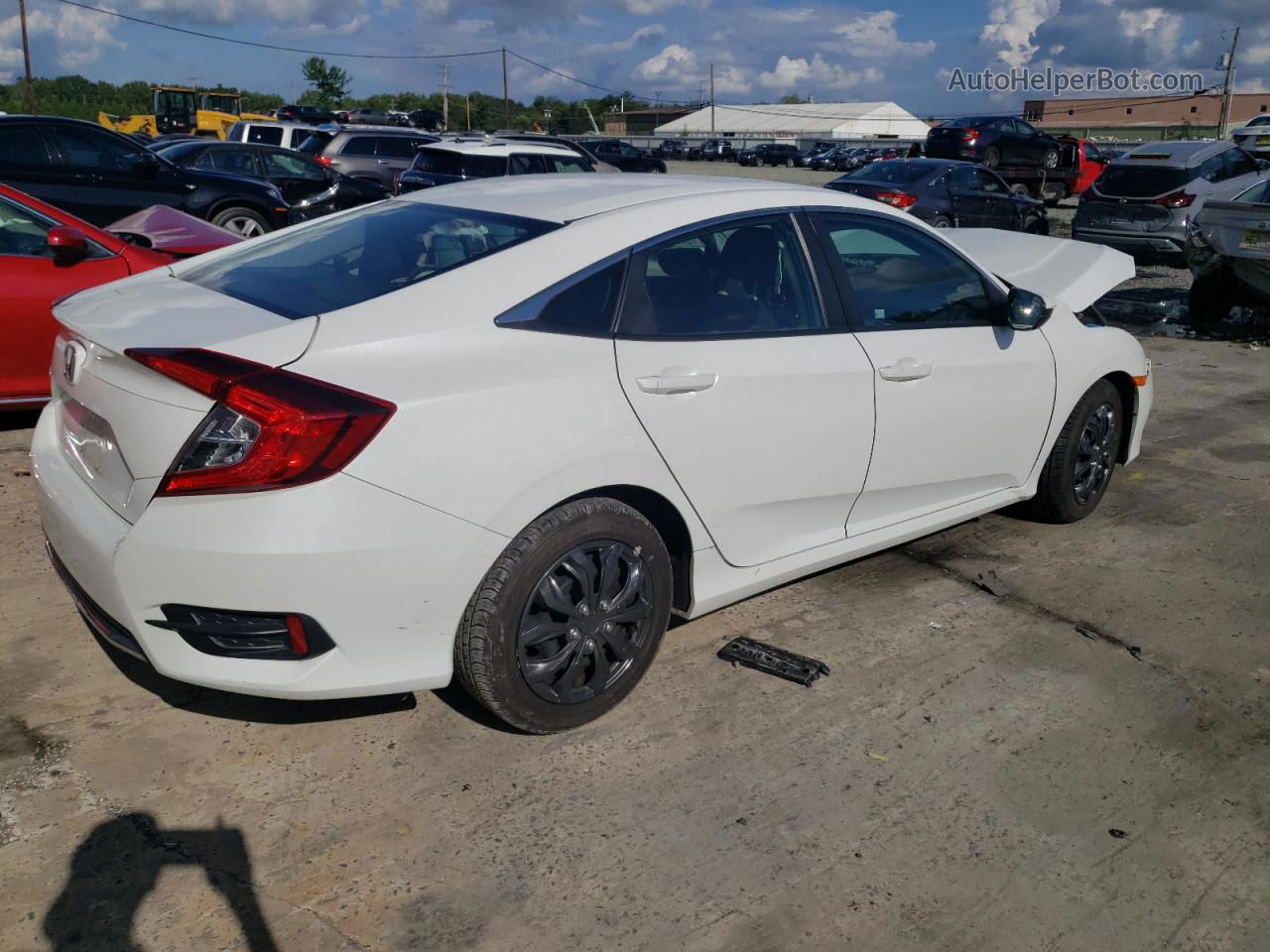 2019 Honda Civic Lx White vin: 2HGFC2F66KH508403