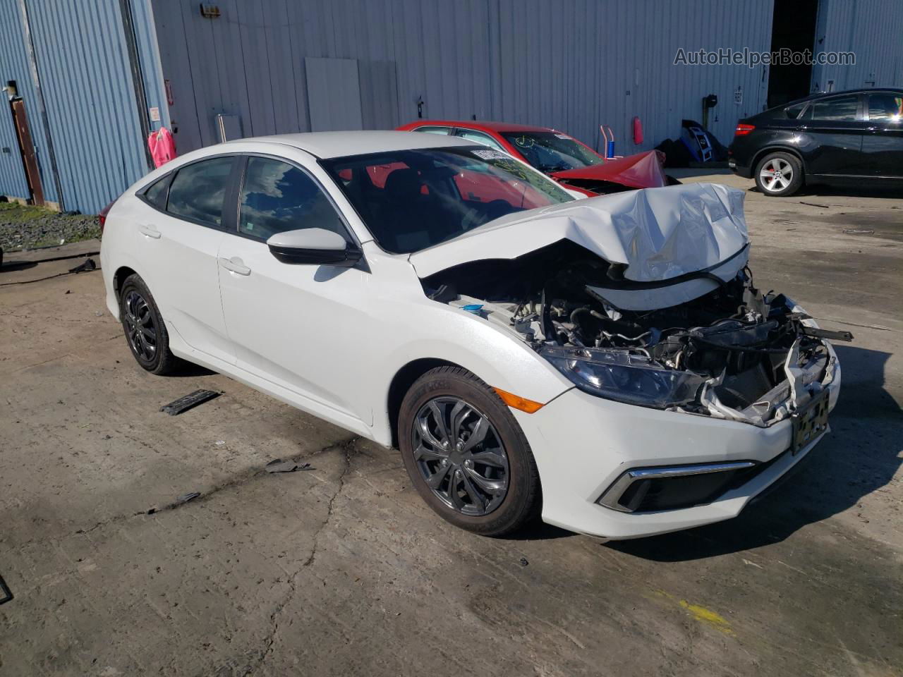 2019 Honda Civic Lx White vin: 2HGFC2F66KH508403