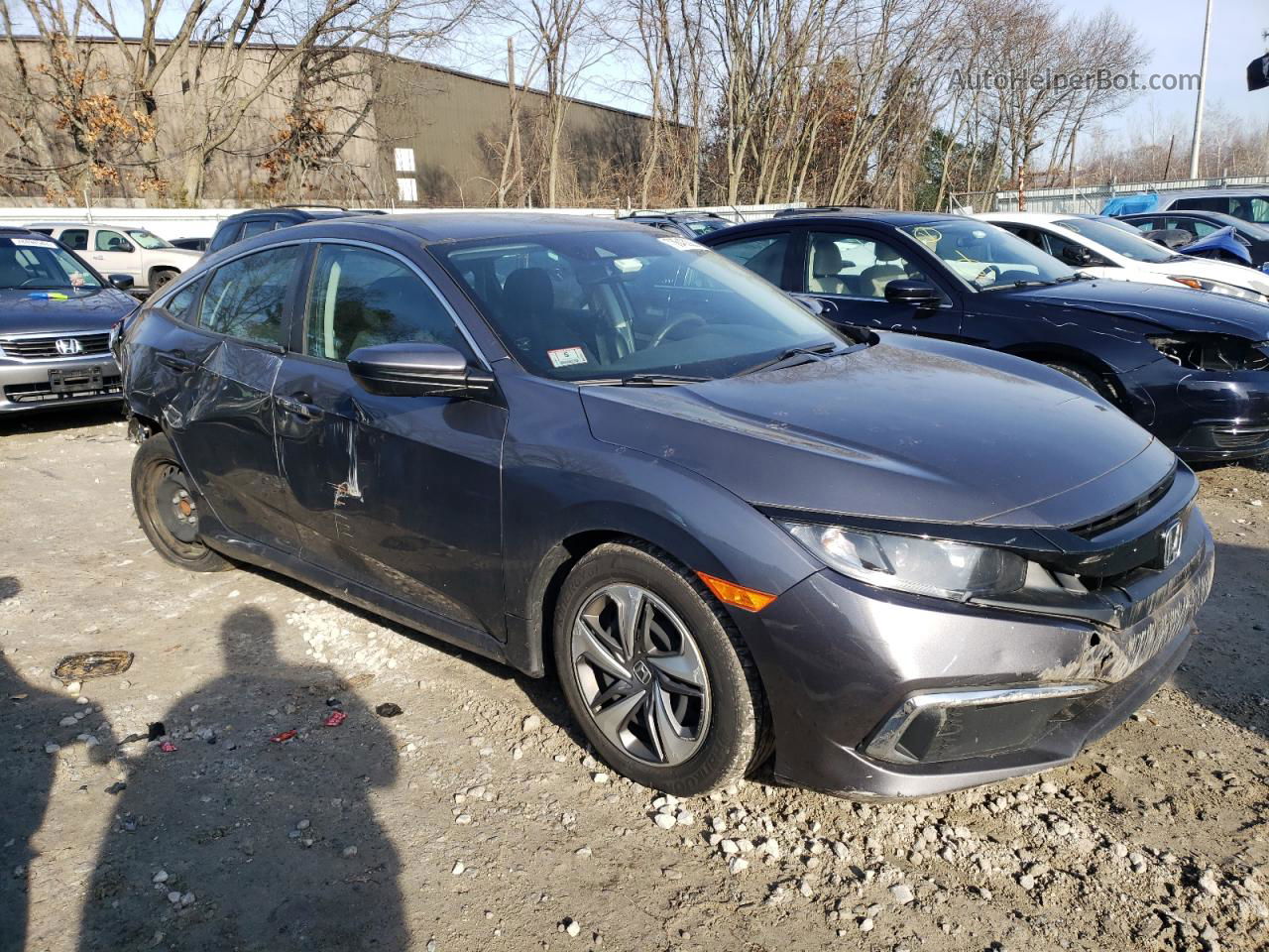 2019 Honda Civic Lx Серый vin: 2HGFC2F66KH557696