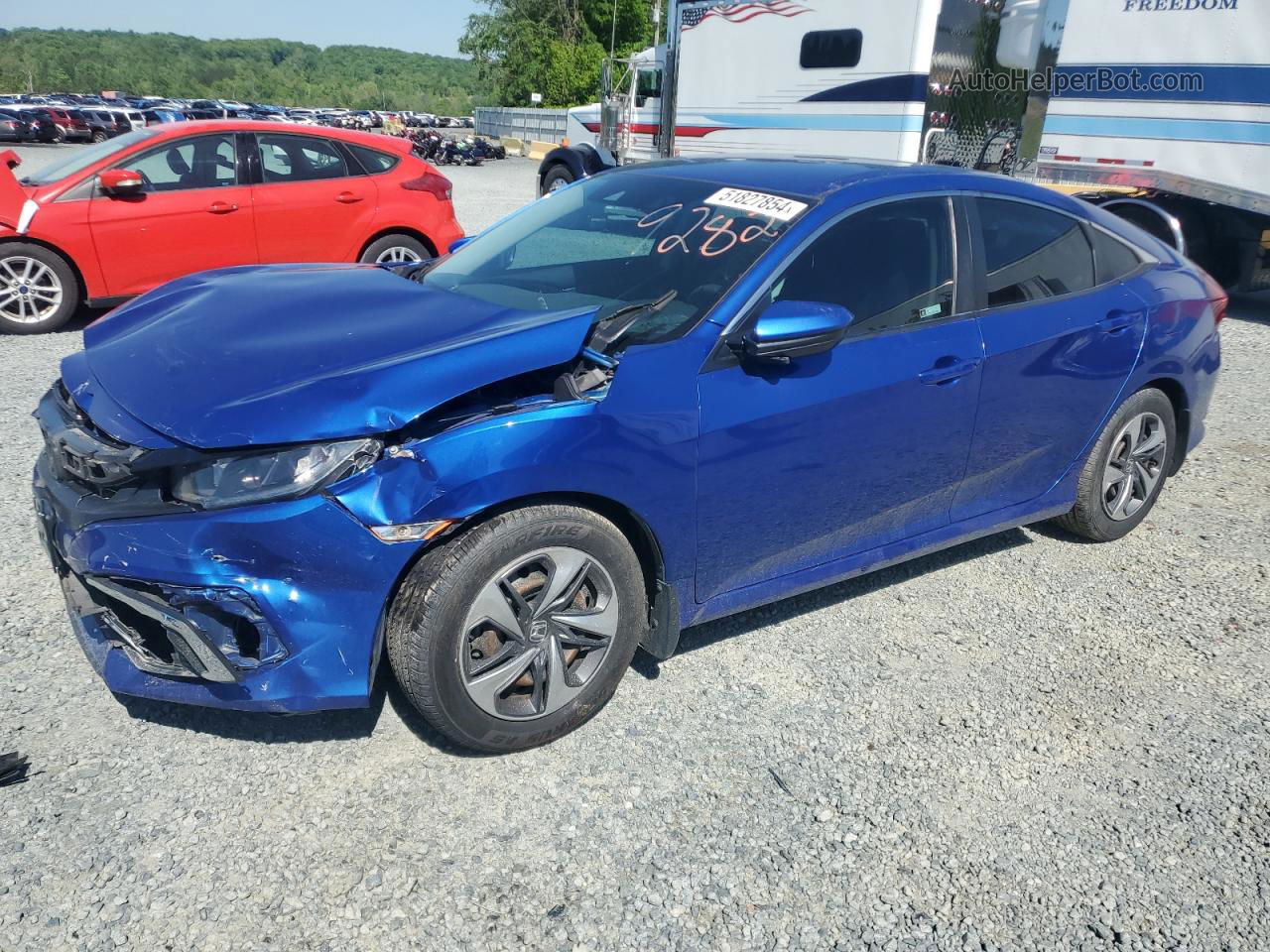 2020 Honda Civic Lx Синий vin: 2HGFC2F67LH519282