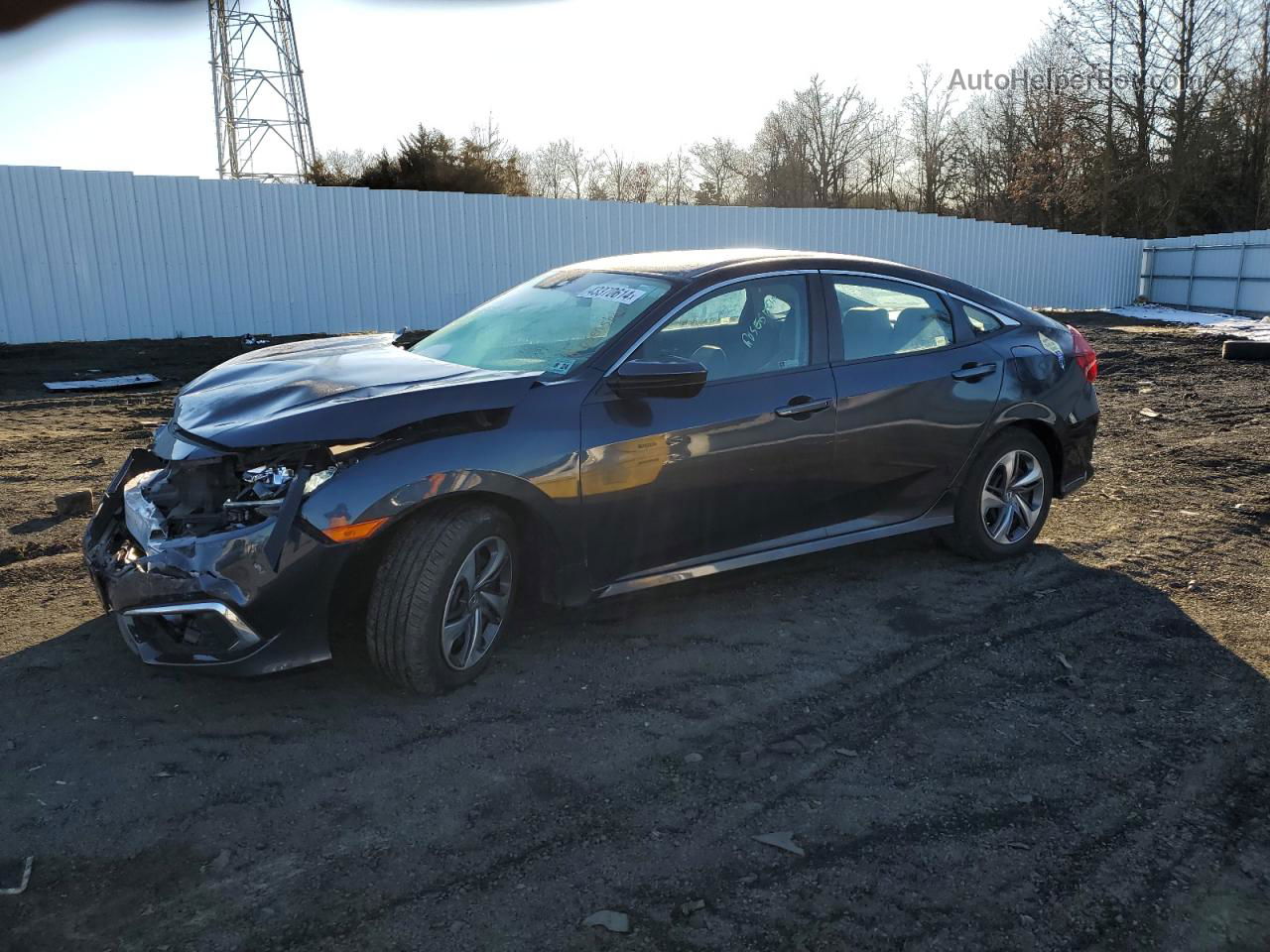 2019 Honda Civic Lx Gray vin: 2HGFC2F68KH574855