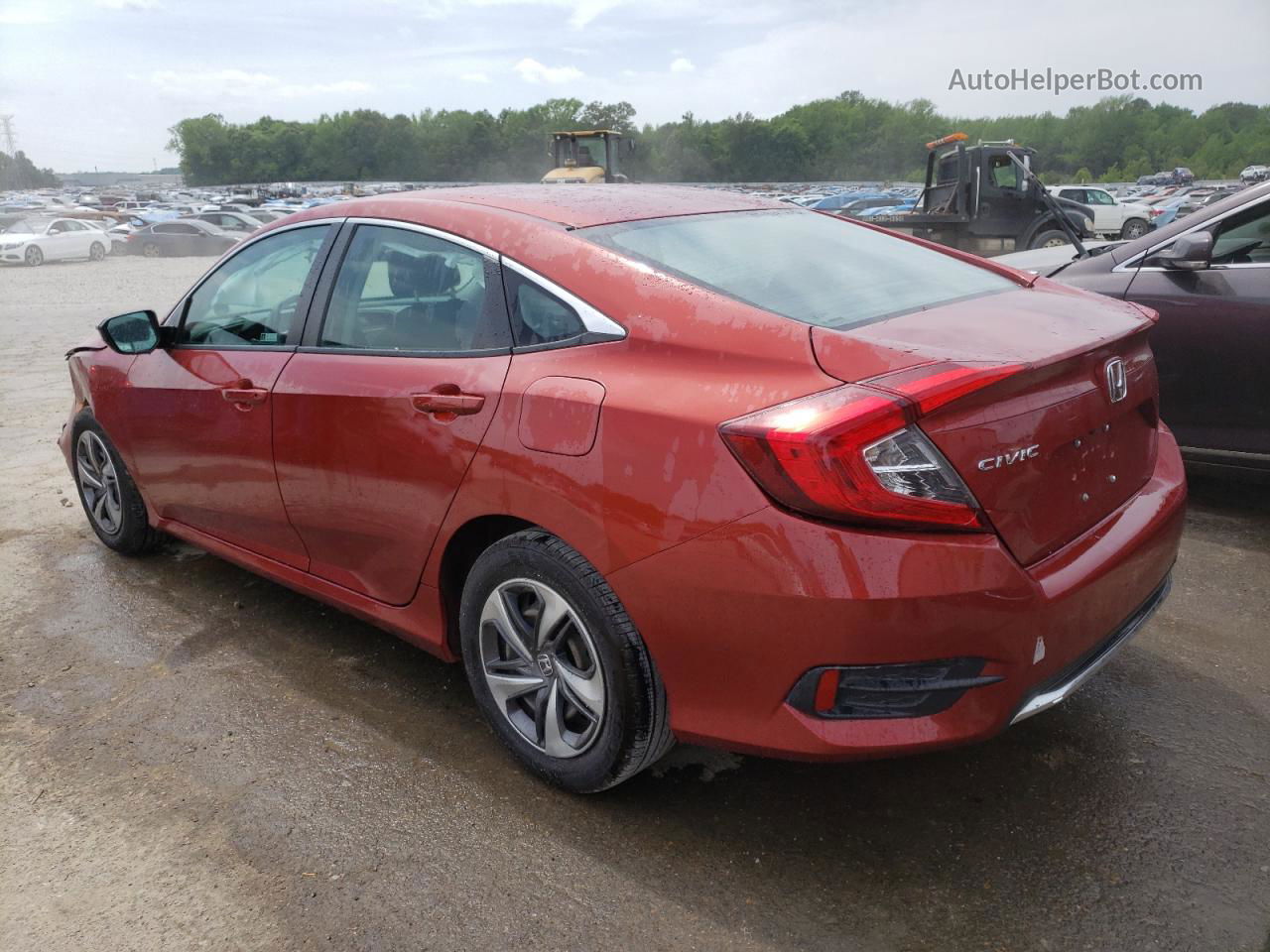 2019 Honda Civic Lx Red vin: 2HGFC2F69KH575819