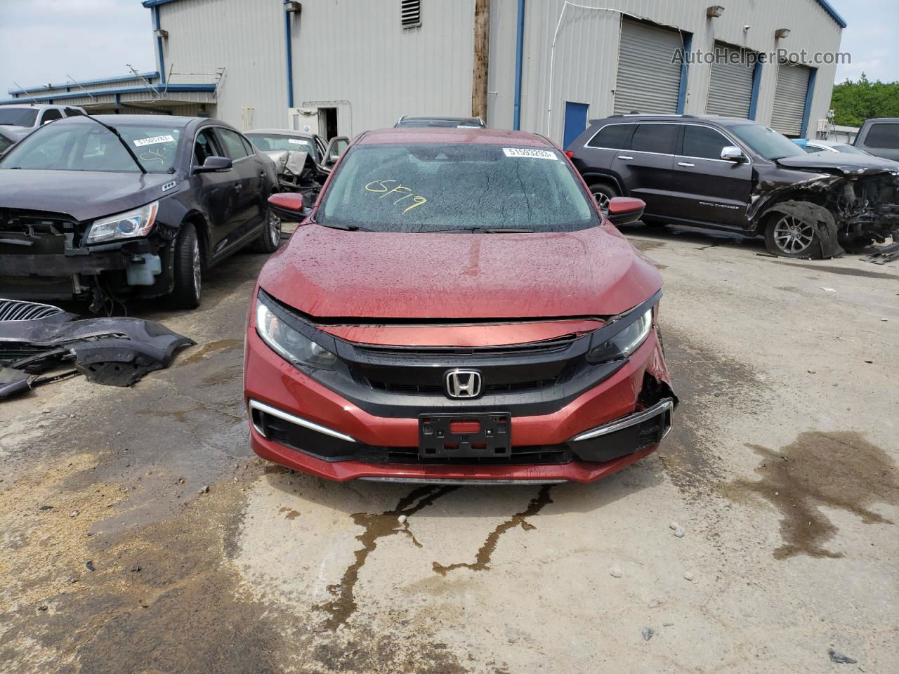 2019 Honda Civic Lx Red vin: 2HGFC2F69KH575819