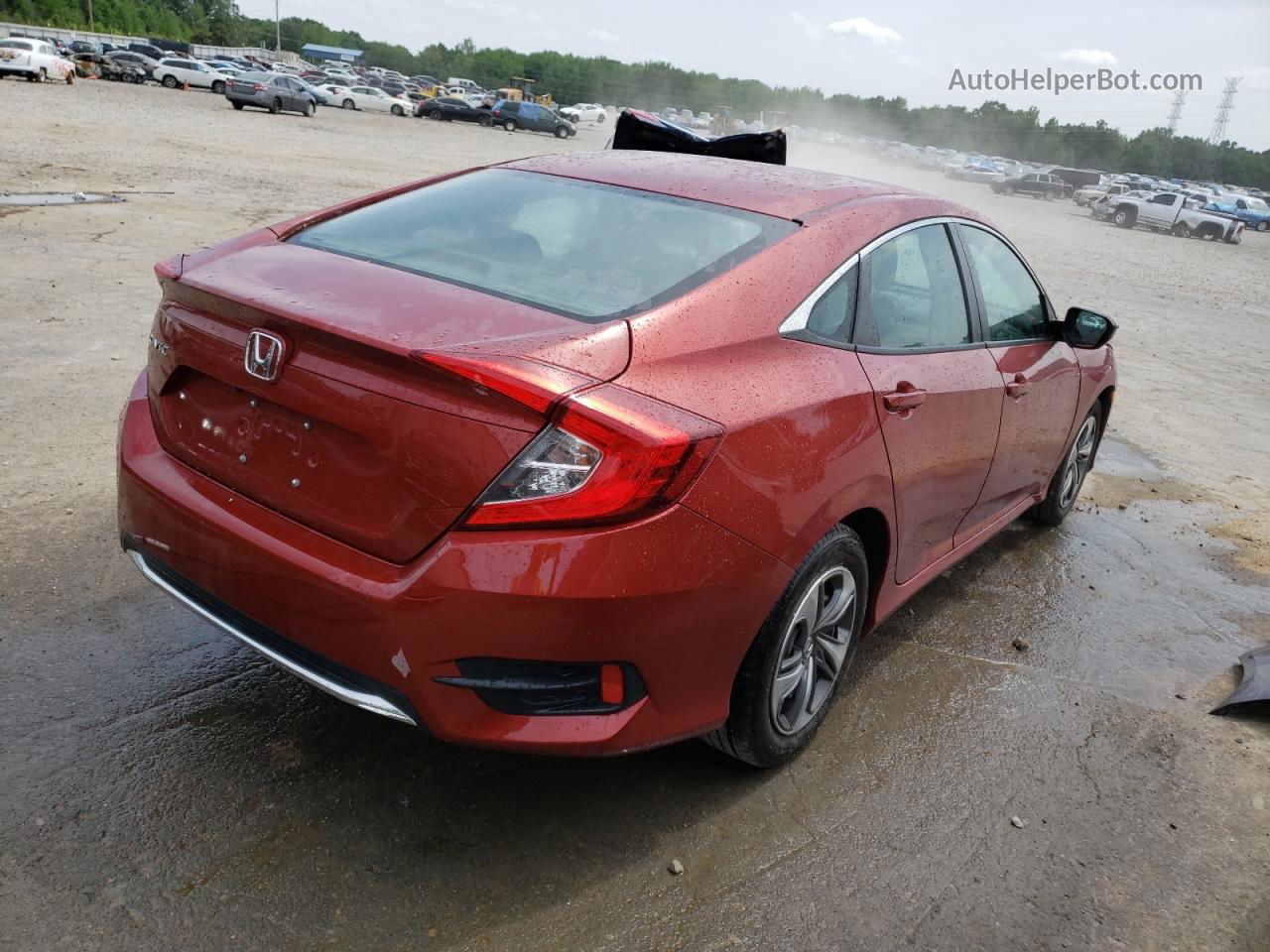 2019 Honda Civic Lx Red vin: 2HGFC2F69KH575819