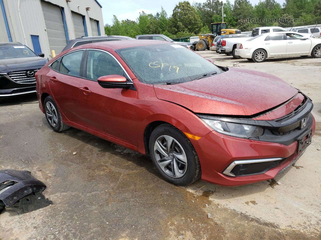 2019 Honda Civic Lx Red vin: 2HGFC2F69KH575819